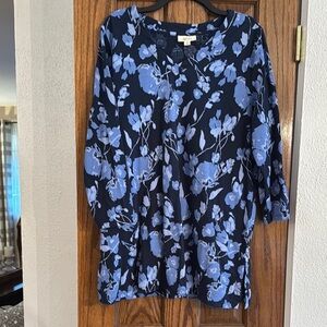 Style & Co. Blue Floral Blouse